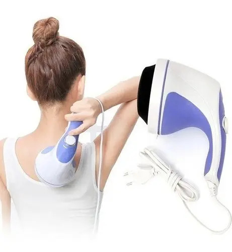 Massageador Elétrico Corporal 360° Cor Branco/Azul