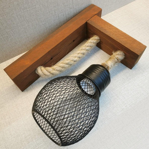 Lámpara De Pared Vintage Con Diseño En Madera
