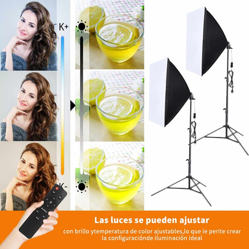 Kit De Luces De Estudio Fotografico Set Softbox 2 Piezas