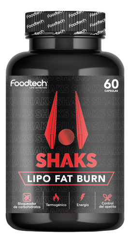 Shaks Lipo Fat Burn 60 Caps - Foodtech Sabor Sin Sabor