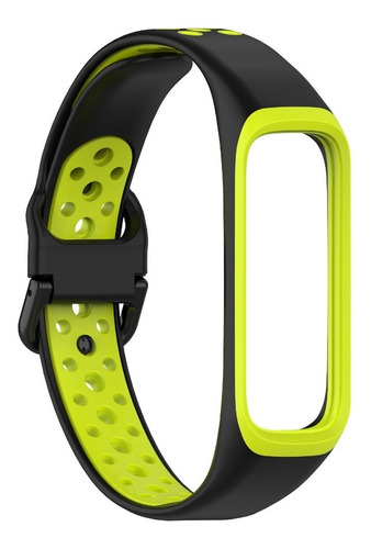 Correa Teknet Bitono Para Reloj Samsung Galaxy Fit 2 Color Negro/Verde