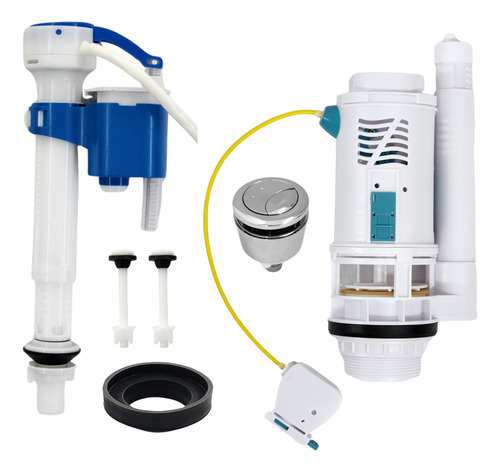 Kit Mecanismo Caixa Acoplada Botão Duplo Lateral Completo