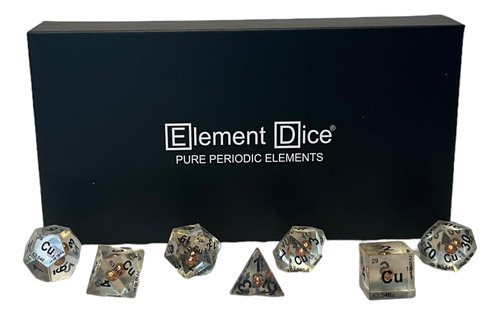 Set De Dados Poliédricos De Elemento - Cobre Y Resina