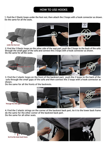 Ulticor - Funda De Asiento Reclinable, 48 A 65 Pulgadas De Largo, 6 Piezas De Terciopelo Elástico Para Sofá Reclinable, 2 Asientos, Funda Reclinable Para Asiento De Amor, Gruesa, Suave, Lavable