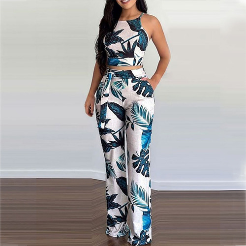 Conjunto De Pantalones Cortos De Verano Con Estampado Sin Ma