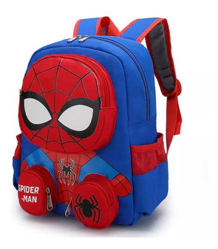 Mochila Escolar Spiderman Para Niños Y Niñas Con Colgante