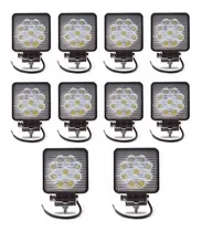 Comprar 10 Faro Led 9 Auxiliar Cuadrados 27w Camión Tractor Agricola