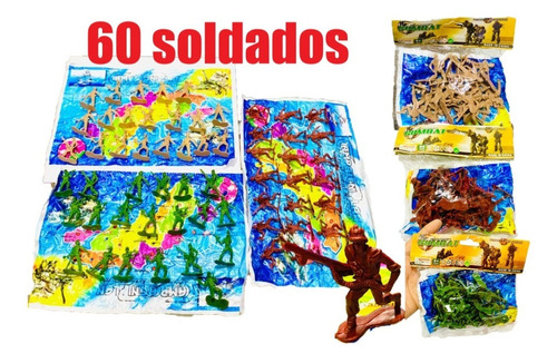 Bolsa De 60 Soldados Militares Soldaditos Surtidos Sorpresas