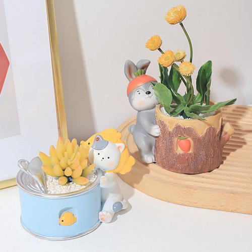 3 Jardineras De Flores, Adornos De Resina Decorativos Para