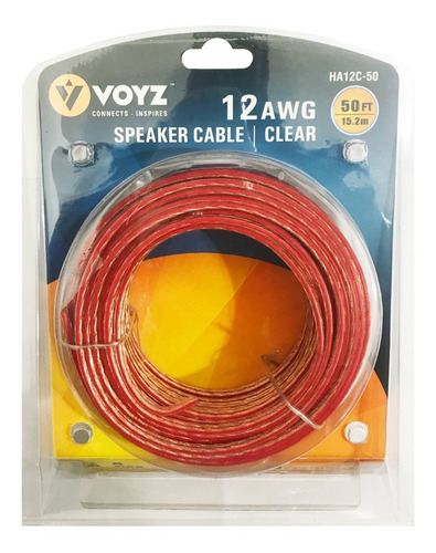 Imagen 3 de 4 de Cable Bipolar Voyz 12 Awg X 5 Metros Transparente Y Rojo