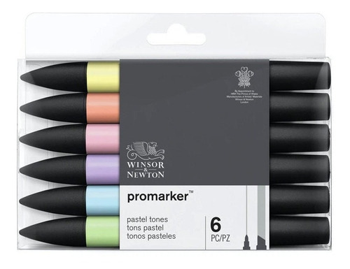 Caja Marcadores Winsor & Newton Promarker X6 Tonos Pastel
