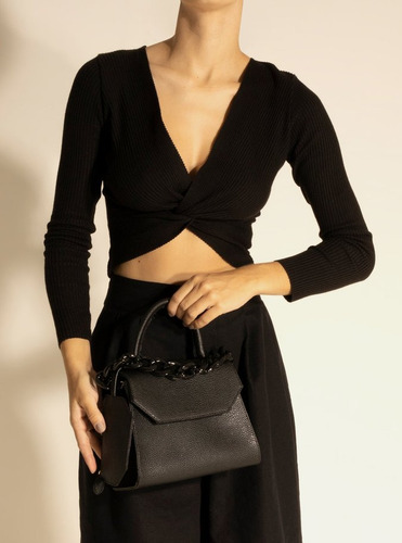 Bolsa Satchel Preta Iara Média A 50023 0477 0047 Arezzo