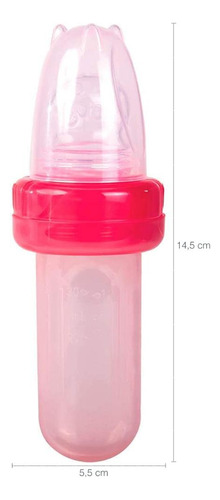 Chupeta Para Frutas Com Colher E Bico Porta Frutinha Rosa
