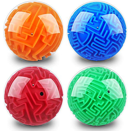 4 Piezas 3d Gravity Maze Ball Maze Puzzle Ball Magic Br...