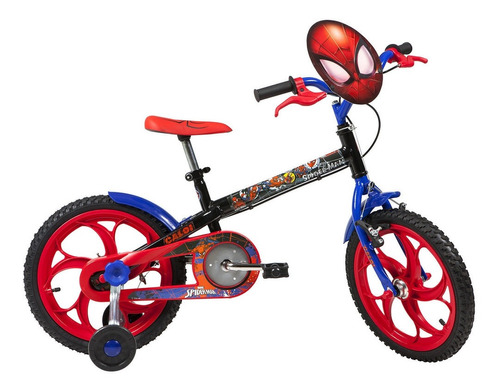 Bicicleta Caloi Spider Man Aro 16 Preta