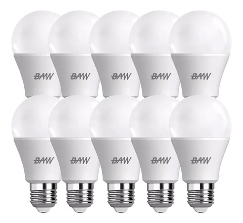 Pack X 10 Lamparas Led Foco Bulbo 15w  Calido E27 Baw