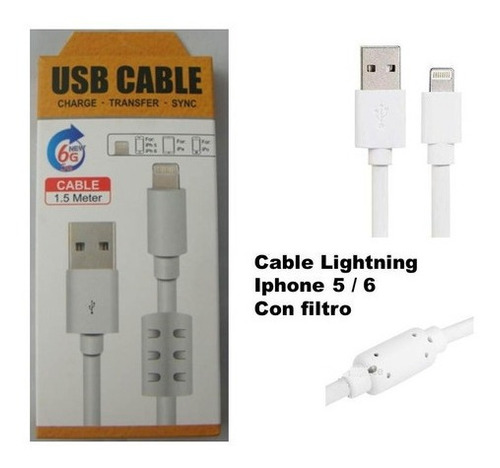 Puntotecno - Cable Lightning A Usb Para iPhone 5/6