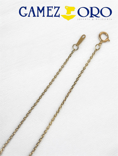 Cadena Oro 10k De Cable Redondo 0.5mm 50cm