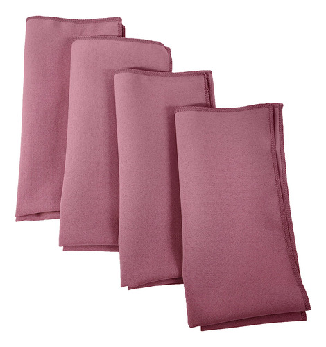 Paquete De 4 Servilletas Lavables 45 X 45 Cm Rosa Polvorient