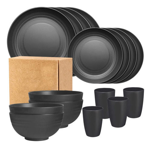 Tazón, Platos, Tazas, Vajilla, 16 Piezas, Color Liso, Para E