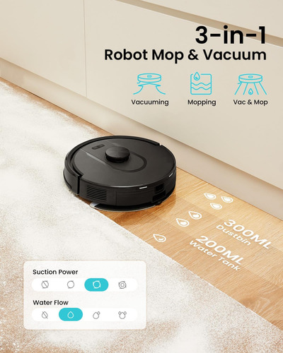 Robot Aspirador Y Fregona Con Autovaciado Y Navegación Lidar