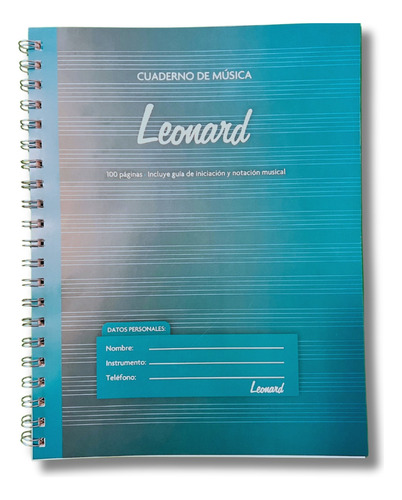 Cuaderno Pentagramado Leonard A4 Espiralado De 50 Hojas