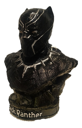 Busto Pantera Negra Resina 17cm Colecionador Gamer Decoração