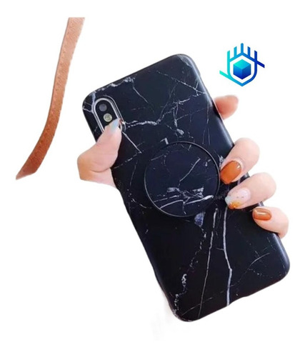 Funda De Marmol + Pop iPhone Pop Dama Hombre Mujer Goma Moda