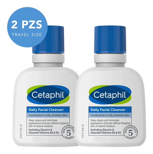 Limpiador Facial Cetaphil 2 Pzs 29 Ml Piel Normal A Seca