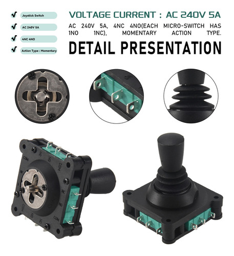 Para Interruptor Tipo Joystick Ac 240v 5a 4no 4nc