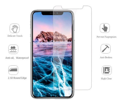 Imagen 2 de 5 de Lamina Mica Vidrio Para iPhone XR Pack X 3 Unidades