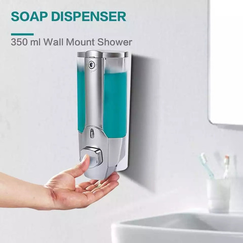 Imagen 4 de 10 de Dispensador Despachador Jabón Liquido Shampoo Gel Pared Baño