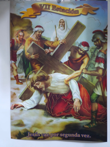 Poster Decorativo Viacrucis 28x40 Pack De 20 Juegos 15 Pzas