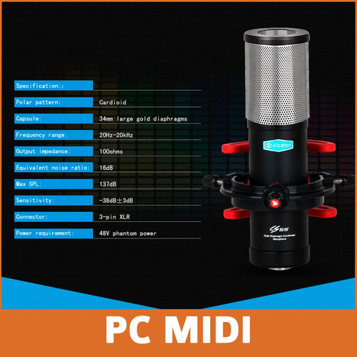 Imagen 3 de 9 de Micrófono Condensador Profesional Alctron Cs55 Cardioide