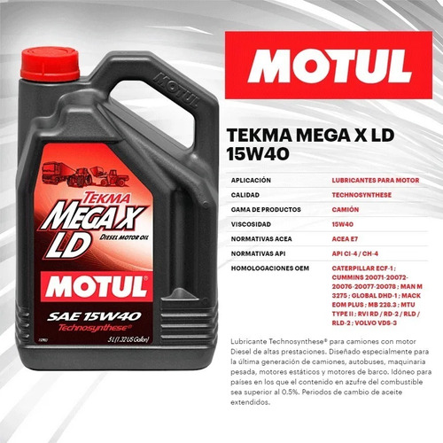 Imagen 2 de 4 de Aceite Para Camión Motul 15w40 Tekma Mega 5 Lts C/regalo Tyt