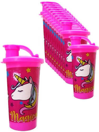 Vaso Pitillo Sorpresa Unicornio  X12 Vaso Termo Calidad Alta