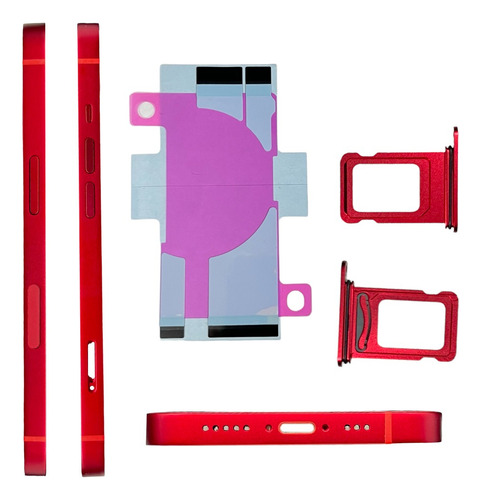 Carcasa Chasis +flexores Compatible Con Iphone 13 A2633 Rojo