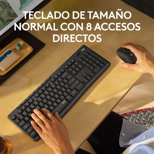 Teclado Y Mouse Logitech Mk295 Inalámbricos Silenttouch Negr