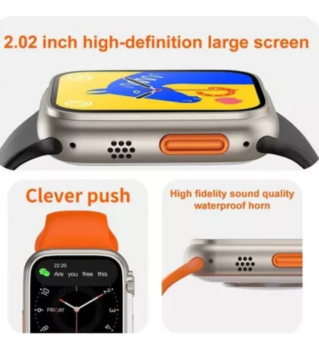 Smartwatch Reloj Inteligente I8 Ultra Con Audífonos Negro Negro