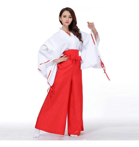 Anime Japonês Kikyo Miko Kimono Cosplay Disfraz De Bruja | Parcelamento sem  juros