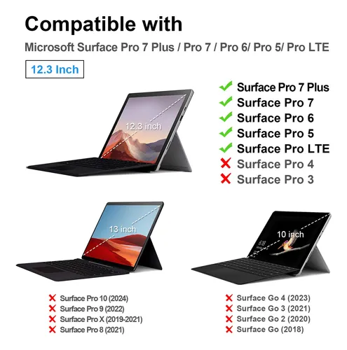 Funda Fintie Para Microsoft Surface Pro 7/6/5 Con Soporte