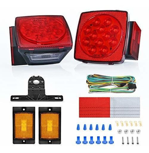 Nilight 2pcs Square Led Trailer Light Kit De Bajo Perfil Sum