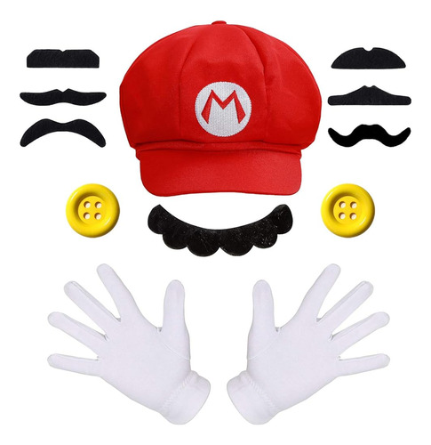 Super Bros Sombreros Maria Luigi Super Brothers Gorra Bigote