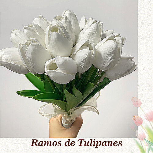 Lámpara Led Luz Nocturna Tulipanes Lampara Con 10 Flores Blanco Lampara Tulipanes Ramo de Flores Ramo de Tulipanes