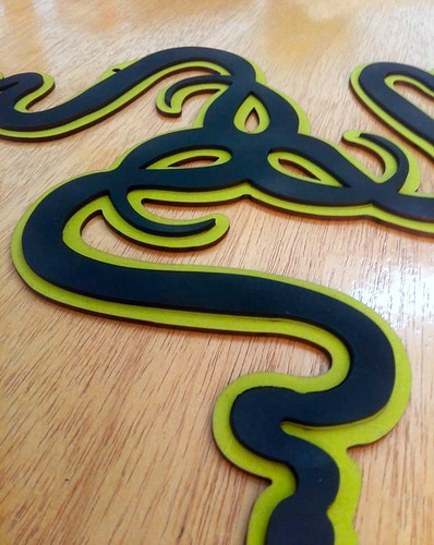 Quadro Placa Logo Razer Em Relevo Decoração Gamer