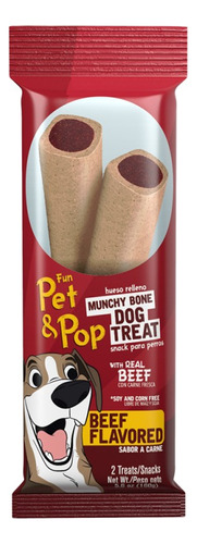 Pet & Pop Munchy Bones Sabor Bife 160 Gr Para Perro