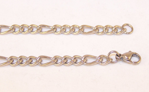 Cadena De Acero Quirurgico Figaro 60cm 6mm Hombre Color Plateado
