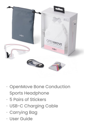 Auriculares Deportivos Bluetooth Shokz Openmove Rosa Con Peg