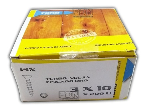 Tornillo Fix 3 X 10 - 24 Cajas X 200u - Dorados - Fdn