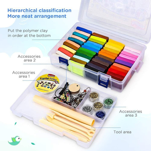 Ifergoo Kit De Iniciación De Arcilla Polimérica, 46 Colores